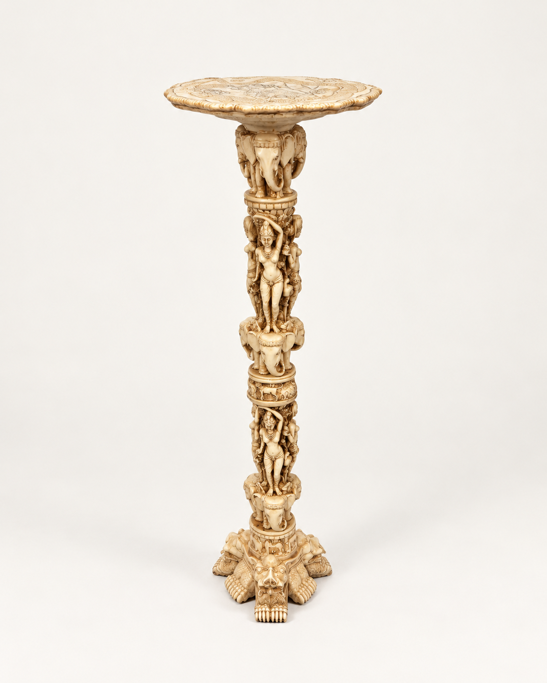 Pedestal ornamental hindú Apsaras mediados S.XX