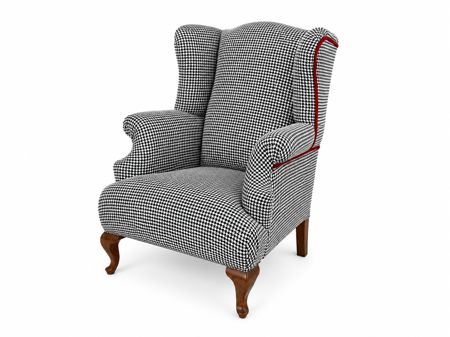 Sillón Queen Anne Wingback en pata de gallo circa 1950’s