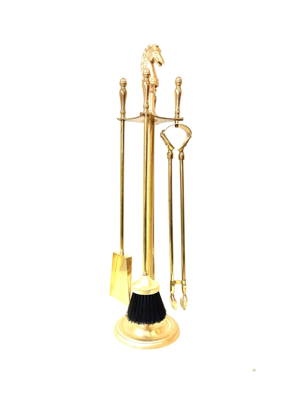 Set de chimenea victoriano Equus en bronce macizo Inglaterra 1940’s