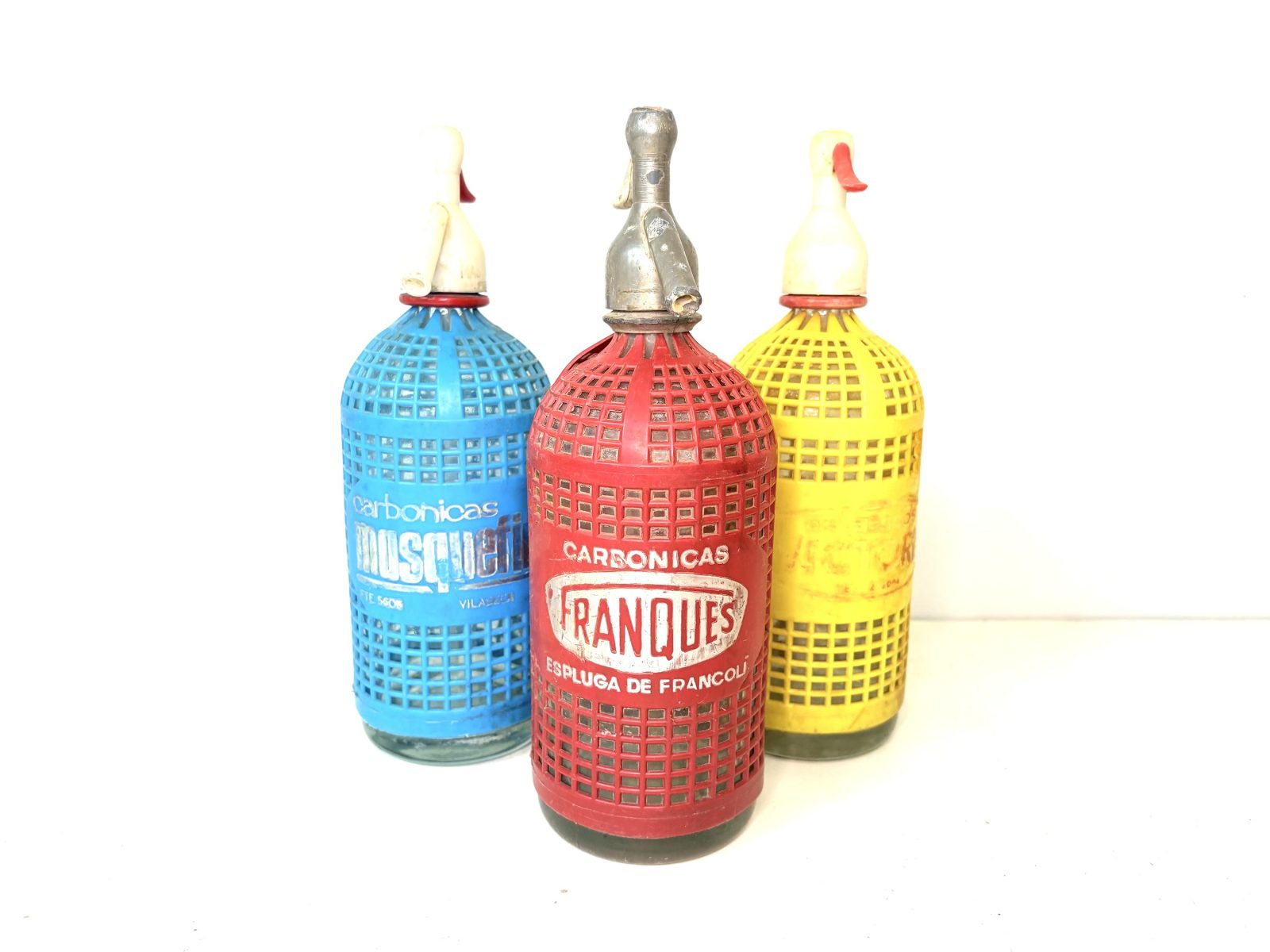 Antiguos sifones de bebidas carbonicas catalanas 1960’s