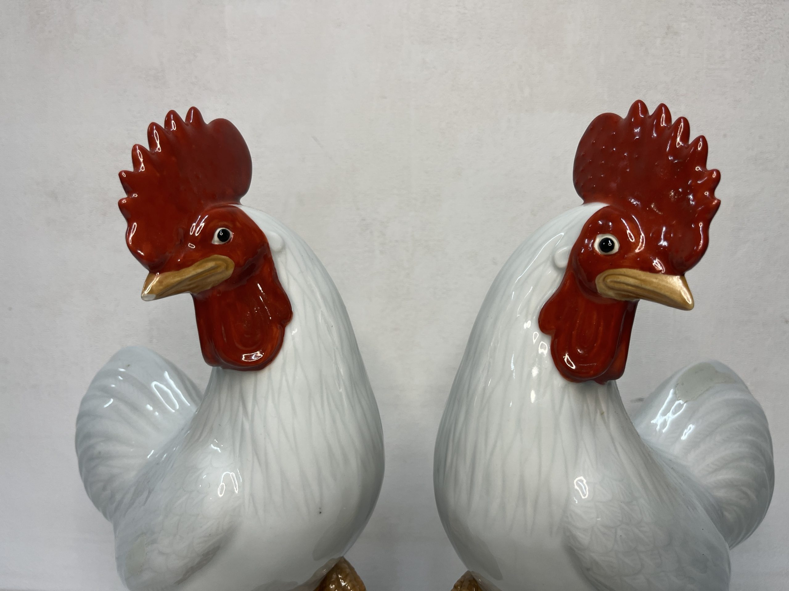 Pareja de gallos Foo esmaltados sellados base 1970's 30 cm - Galería de Lo  Antiguo Tienda Online